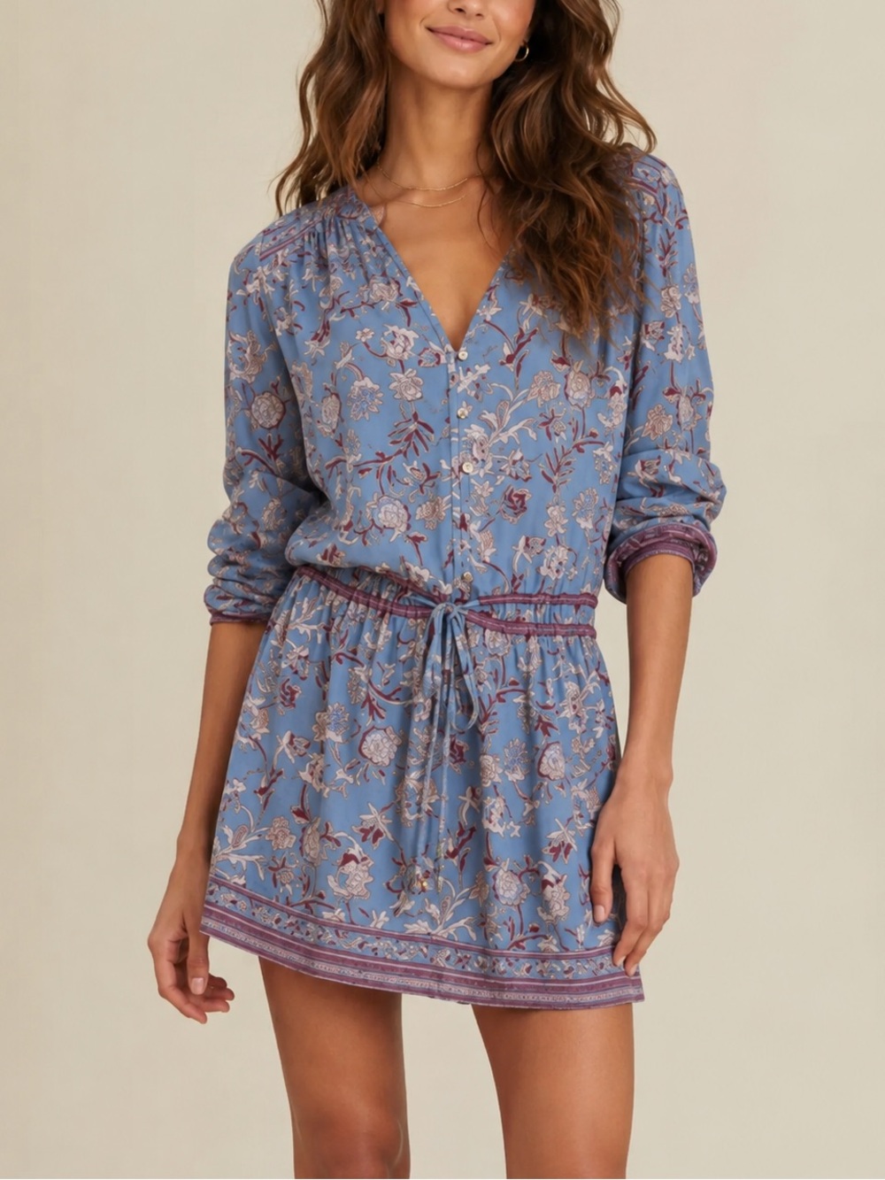 Veronica Beard Blue Floral Mini Dress